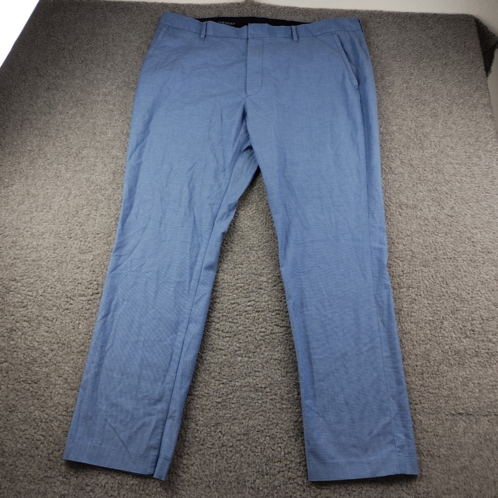 Bonobos Slim Tuesday Dress Pants Mens 40x31 Blue Micro Pattern Cotton Stretch